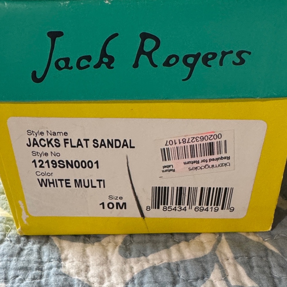 Jack Rogers White Multi Flat Sandals